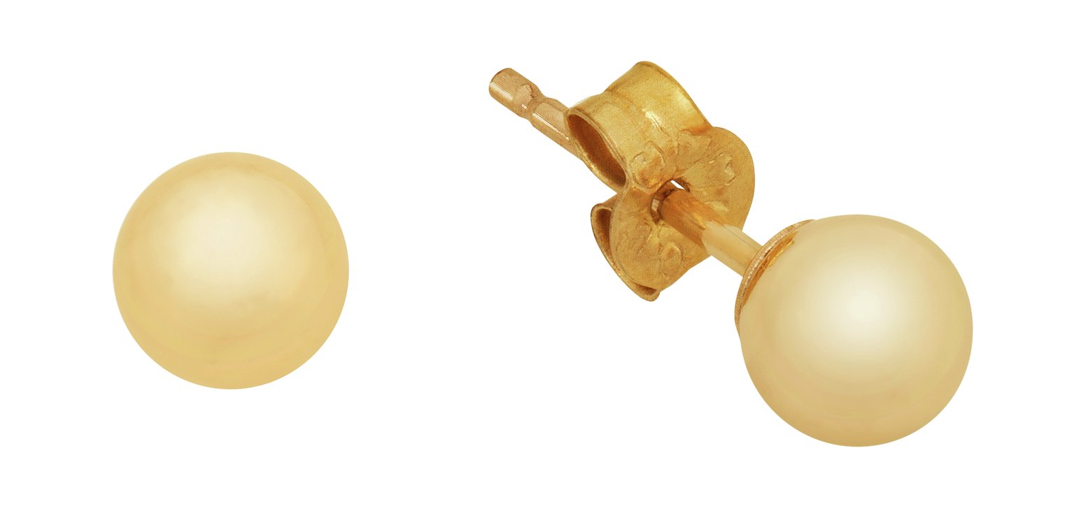 Revere 9ct Yellow Gold Ball 4mm Stud Earrings