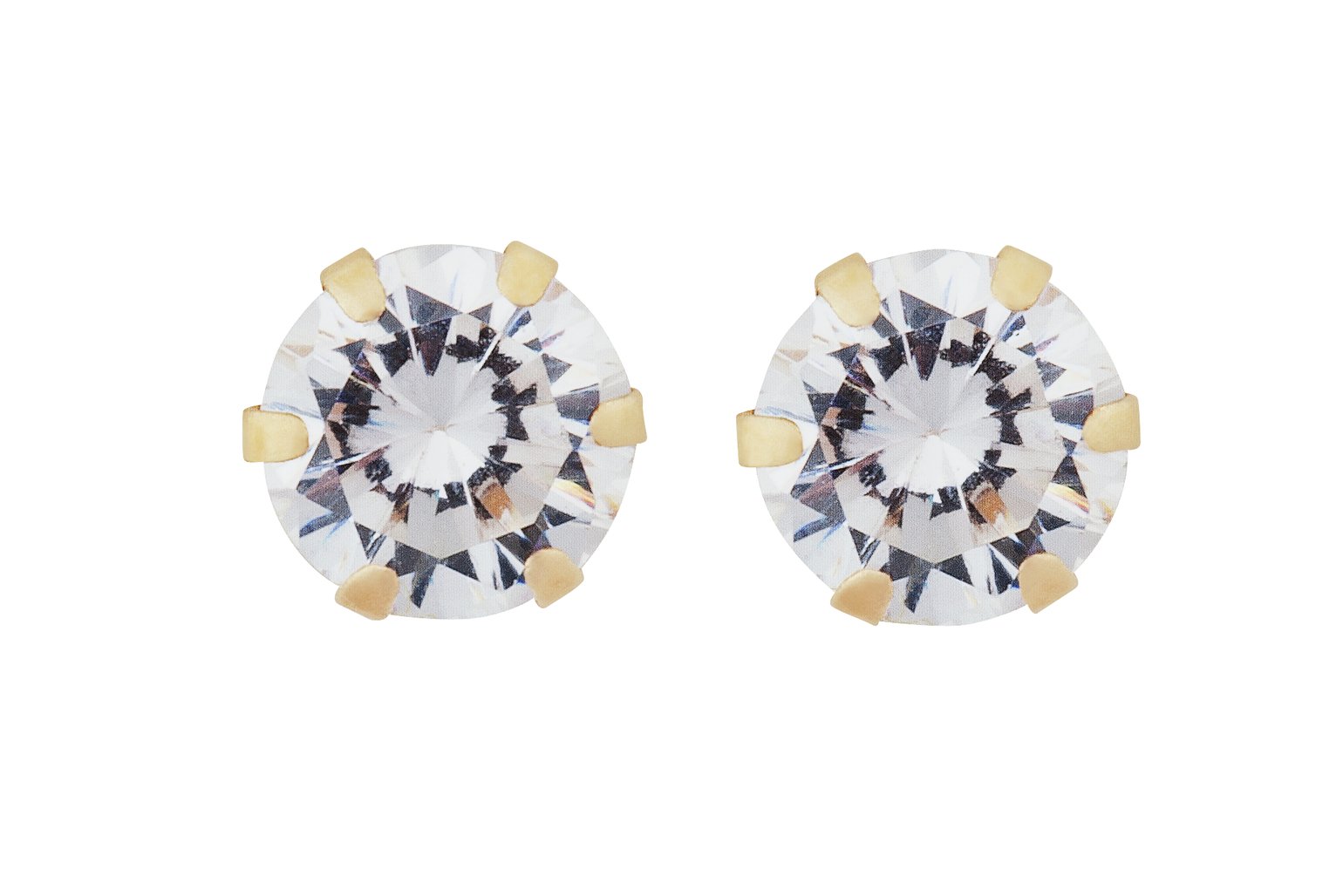 Revere 9ct Yellow Gold Cubic Zirconia 4mm Stud Earrings Review