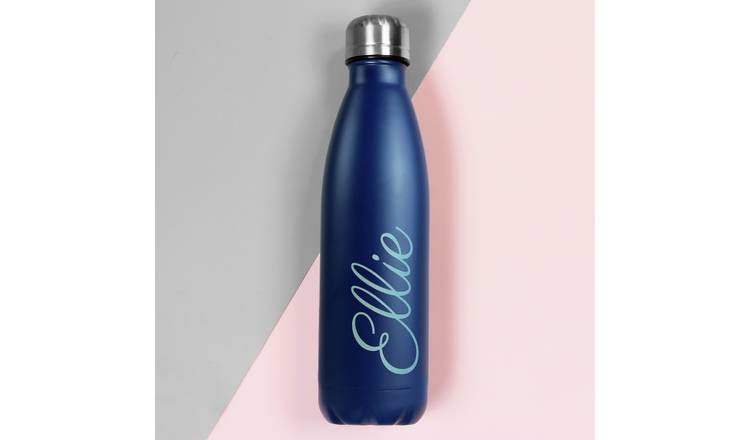 Personalised Message Blue Insulated Water Bottle - 500ml