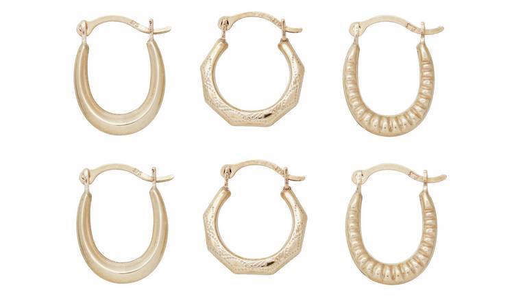 Mens gold hoop earrings on sale argos