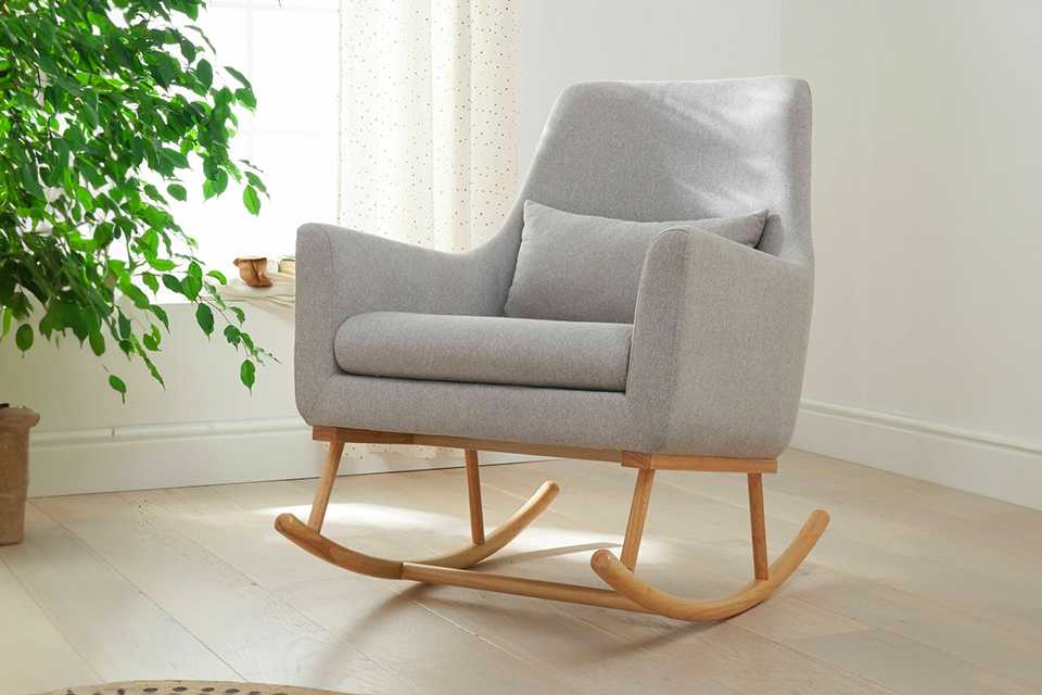 A nursing rocking chair in a contemporary design.