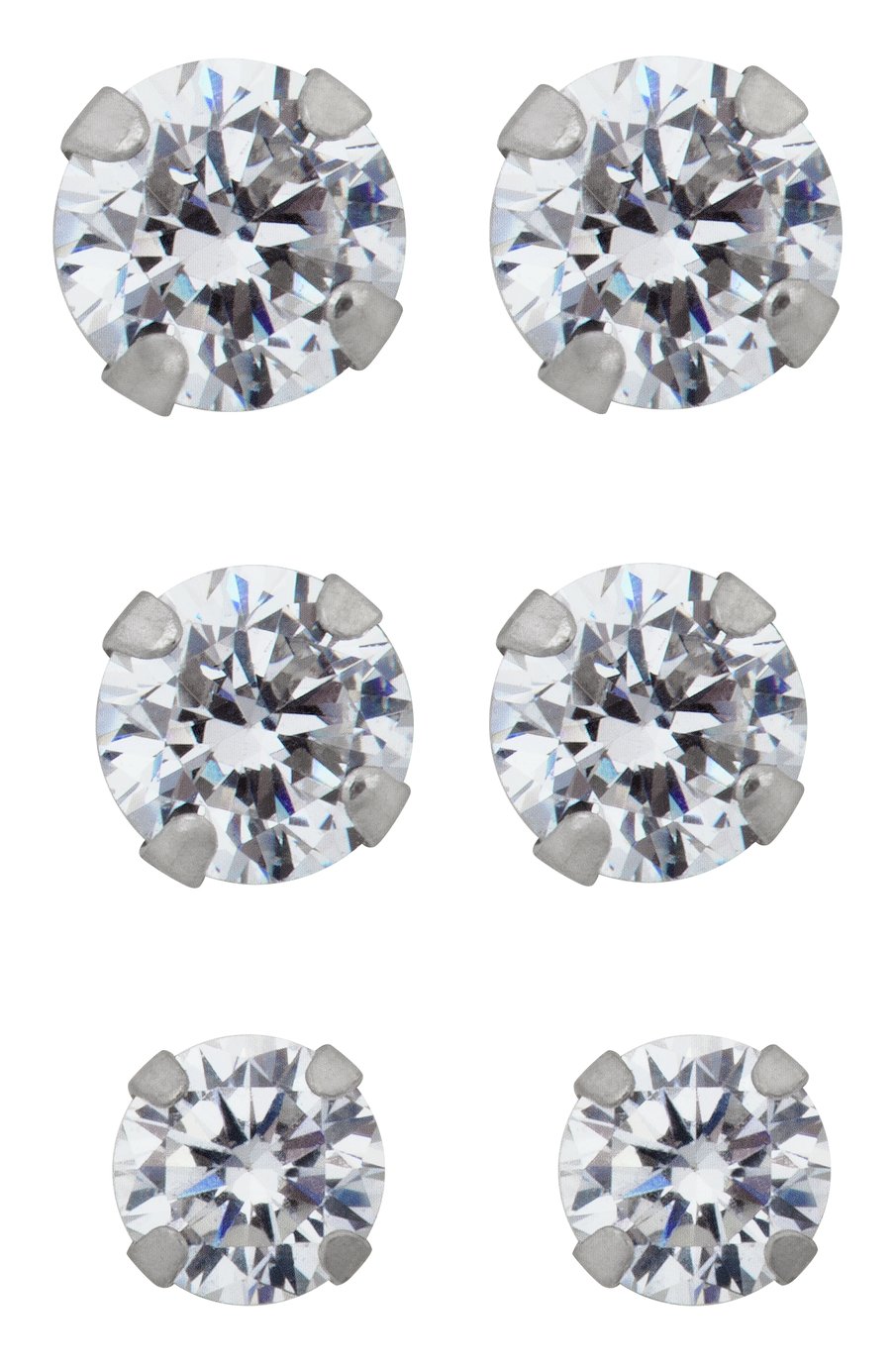 Revere 9ct White Gold Cubic Zirconia Set of 2 Stud Earrings Review