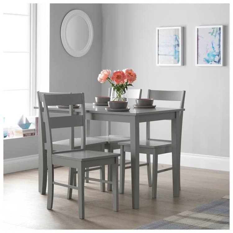 Argos Home Chicago Pair of Solid Wood Dining Chair- Grey 0