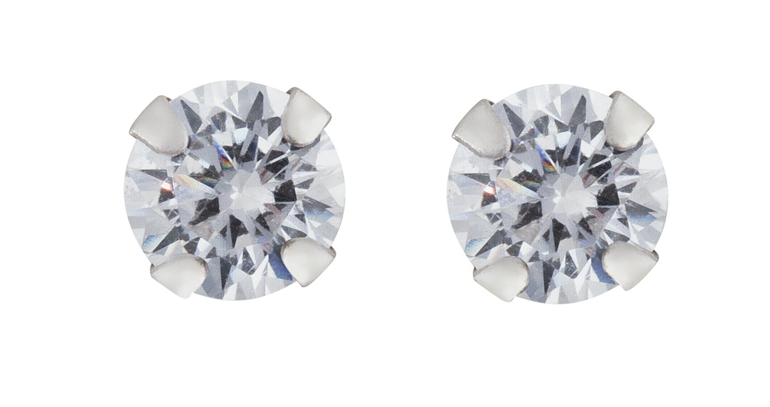 Revere 9ct White Gold Round Cubic Zirconia 4mm Stud Earrings Review