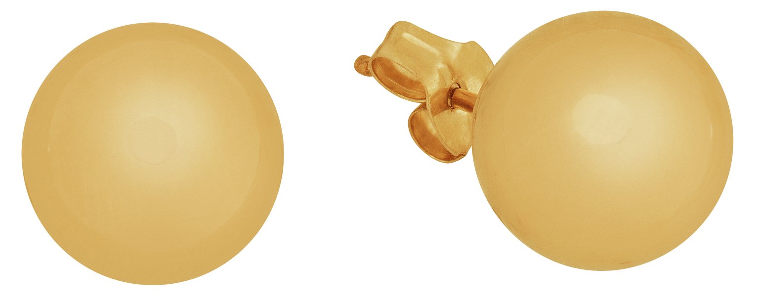 Revere 9ct Gold Ball Stud Earrings - 8mm