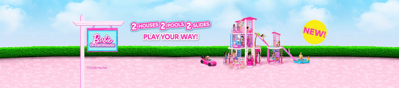 Barbie dreamhouse. 2 houses 2 pools 2 slides.