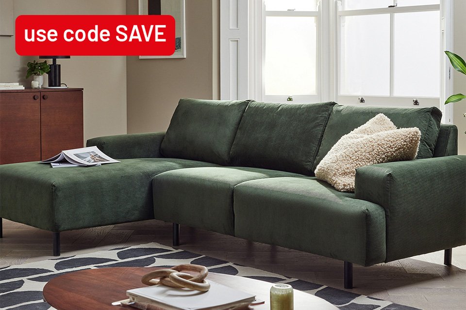 Spend and save on selected indoor furniture using code SAVE. Save £25 on £200 | Save £60 on £400 | Save £125 on £600 | Save £250 on £1000.