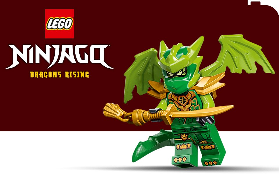 LEGO® NINJAGO minifigure on a burgundy and white background with the LEGO® and NINJAGO logos.