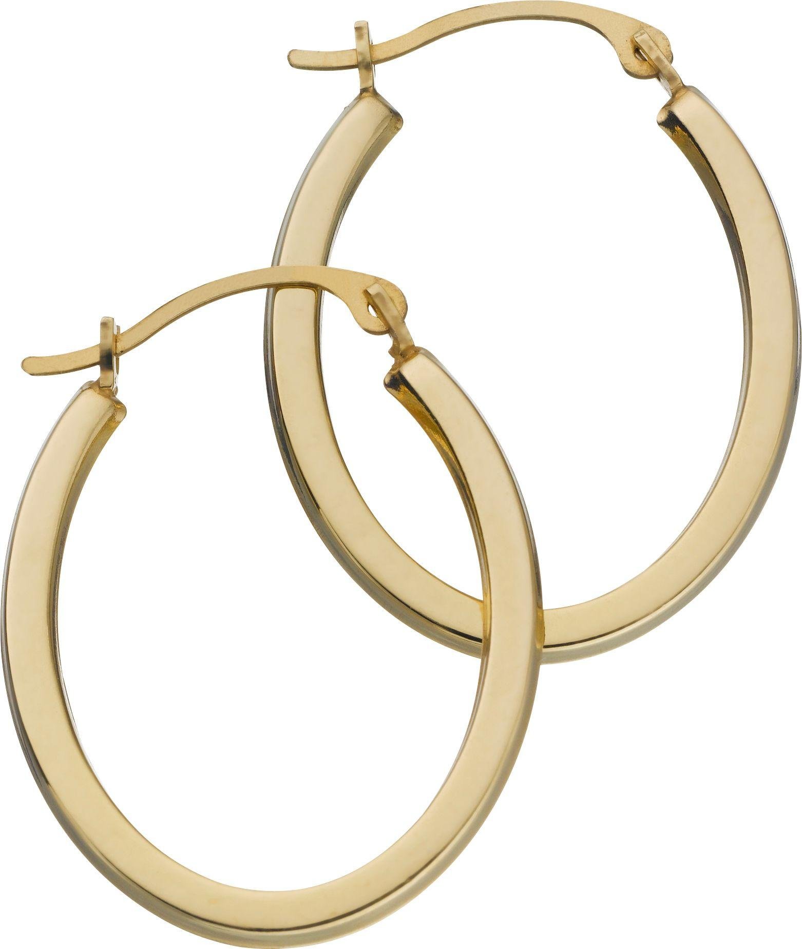 Revere 9ct Gold Plain Oval Creole Hoop Earrings Review