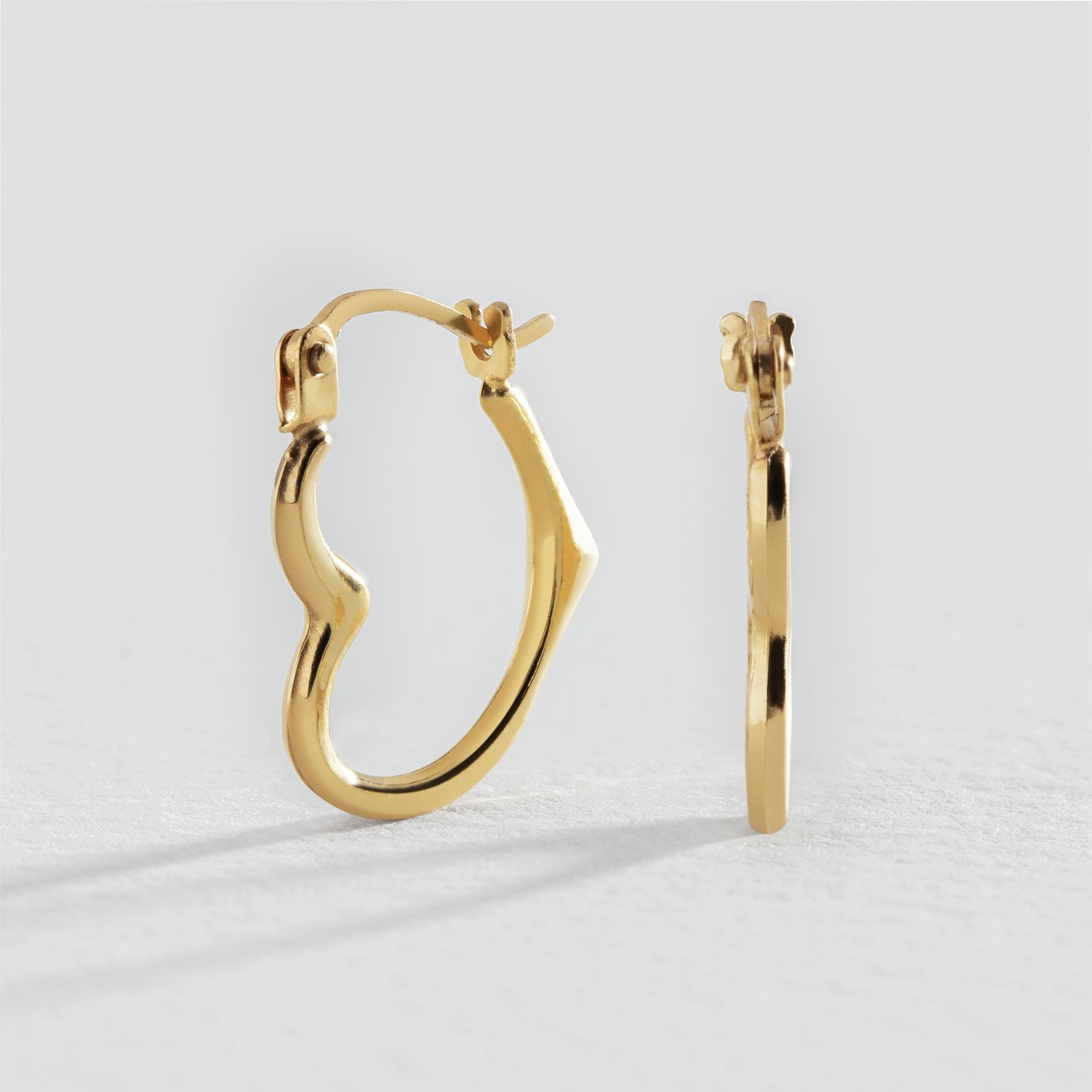 Revere 9ct Yellow Gold Heart Creole Hoop Earrings