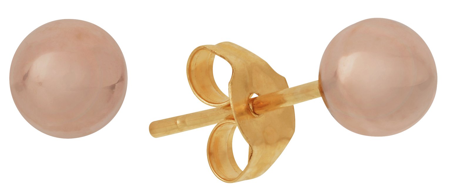 Revere 9ct Rose Gold Ball 4mm Stud Earrings