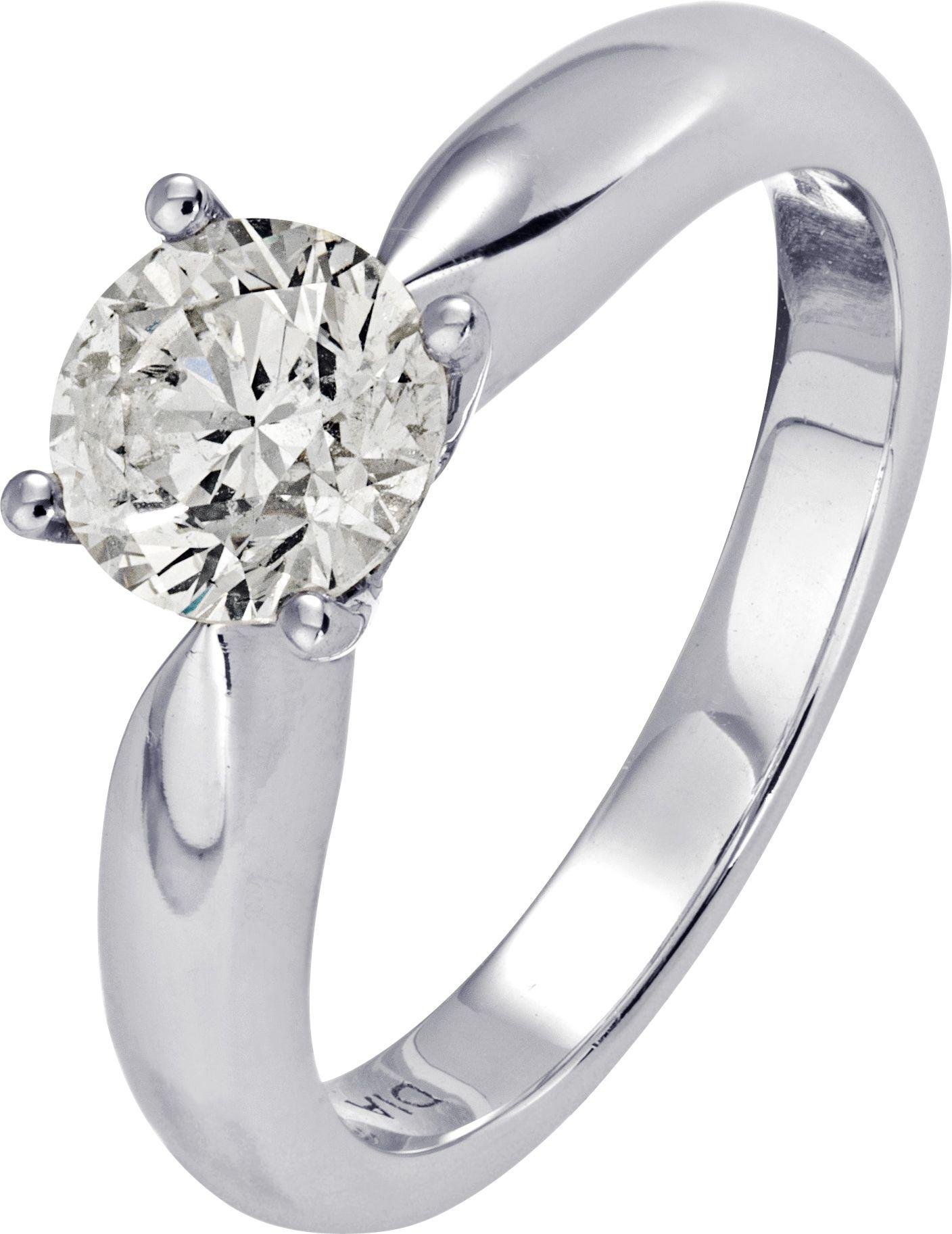 Everlasting Love 18ct W Gold 1ct Diamond Solitaire Ring - M