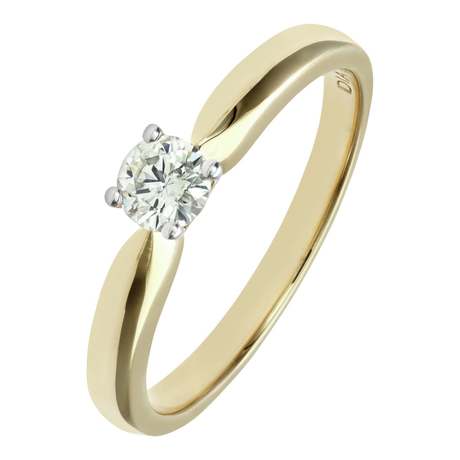 Everlasting Love 9ct Gold Diamond Solitaire Ring - Size K