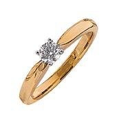 Everlasting Love 9ct Gold Diamond Solitaire Ring - Size L