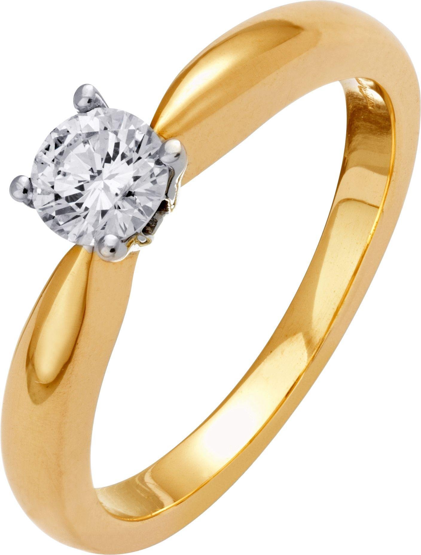Everlasting Love 9ct Gold 0.33ct Diamond Solitaire Ring - L