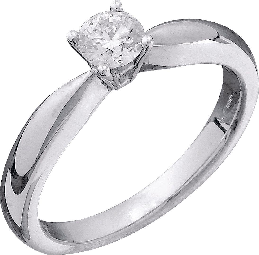 Everlasting Love 9ct W Gold 0.33ct Diamond Solitaire Ring -O