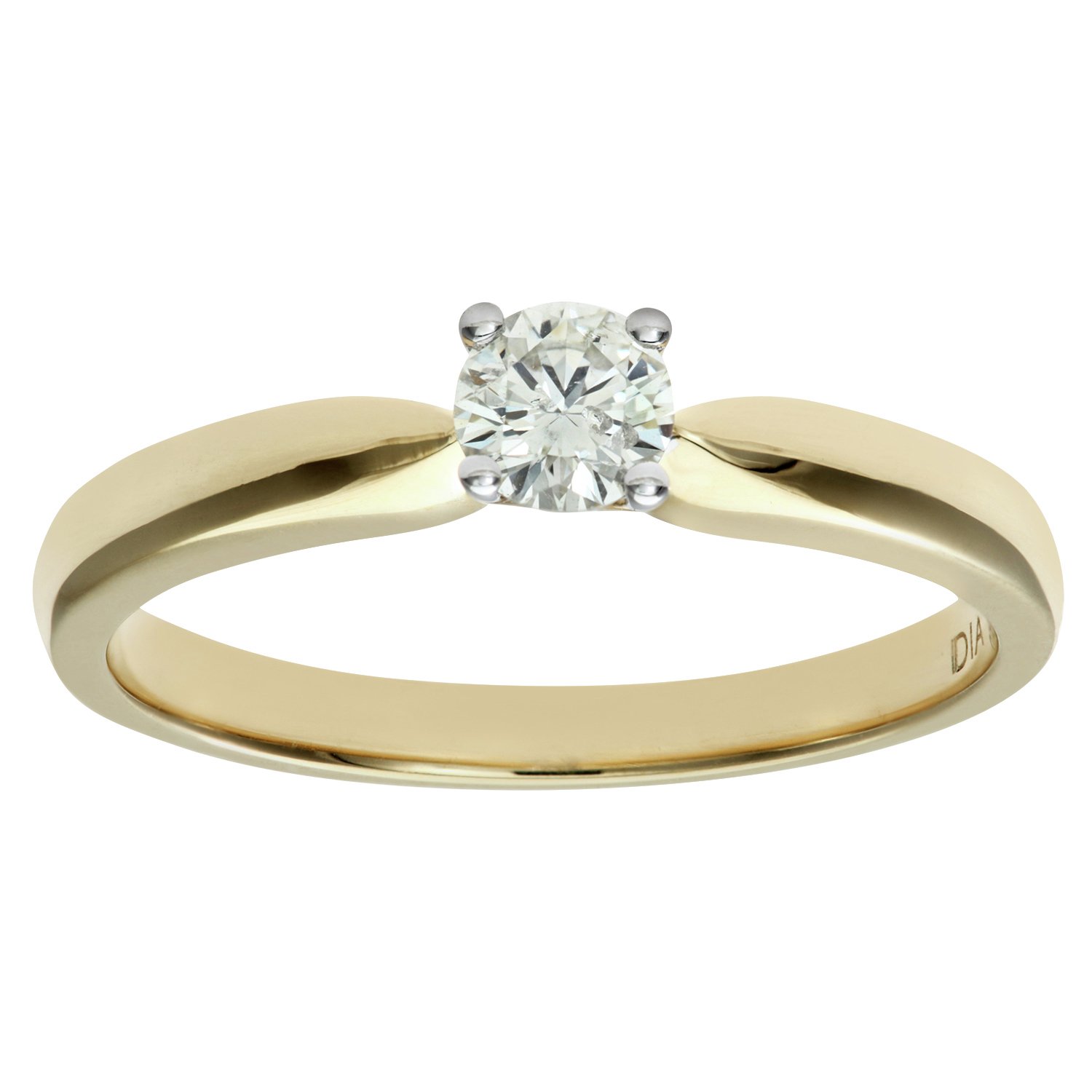 Everlasting Love 18ct Gold 0.25ct Solitaire Ring - Size O
