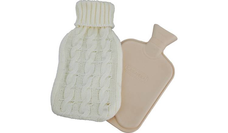 Hot Water Bottle with Chunky Knit Cover