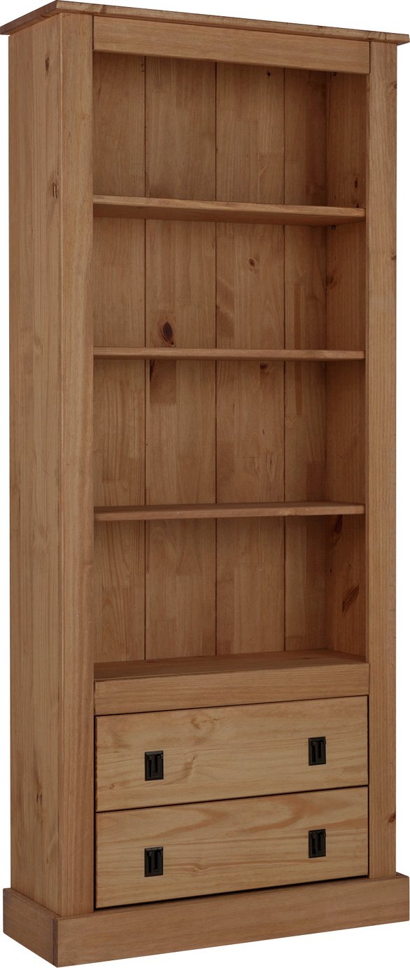 Argos Home Solid Pine 2 Drawer Bookcase