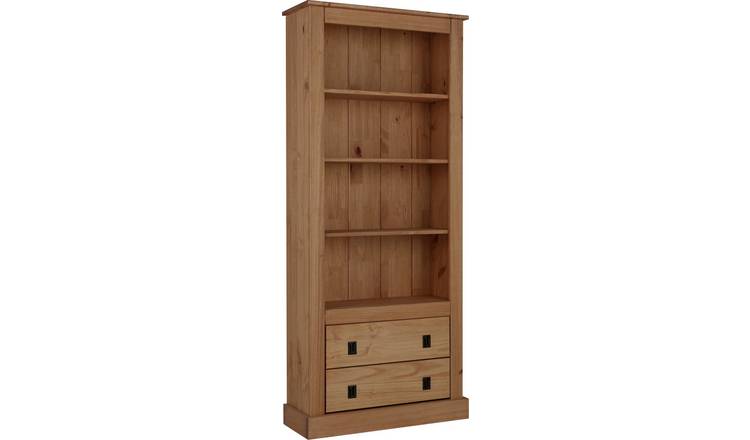 Argos Home Solid Pine 2 Drawer Bookcase