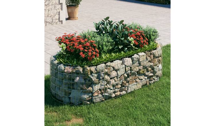 Walplus Galvanised Iron Gabion Raised Bed - Silver - 200 x 100 x 50 cm