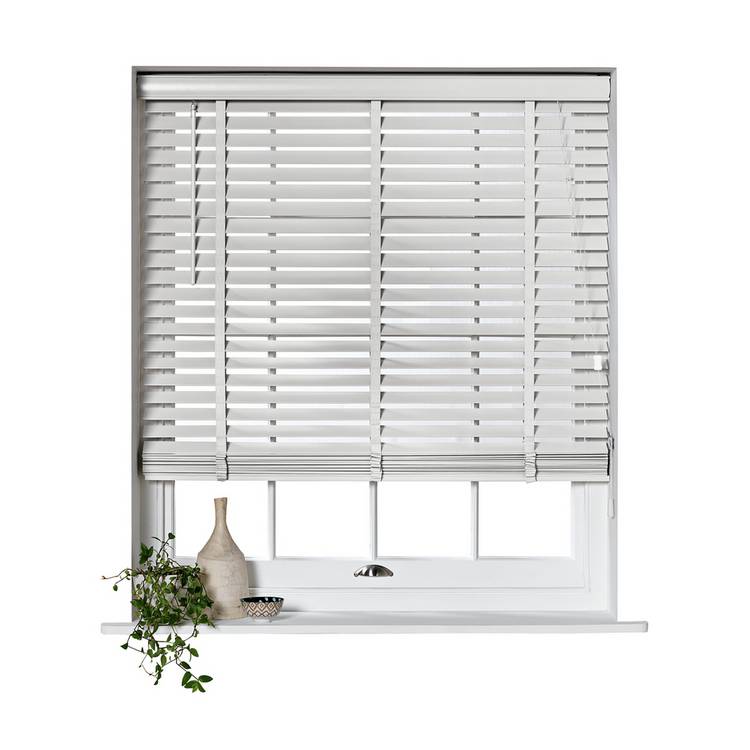 Habitat Wooden White Venetian Tape Blind - 120cm 0