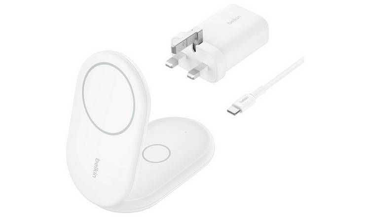 Belkin 2 in 1 MagSafe Compatible Wireless Charger Qi2- White