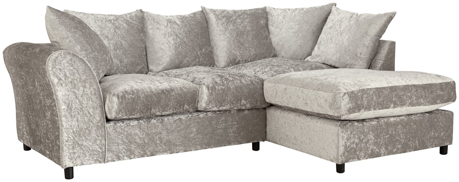 Argos Home Megan Right Corner Fabric Sofa - Silver