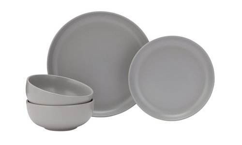 Habitat 12 Piece Stoneware Dinner Set Matt Grey Jordan Ubuy