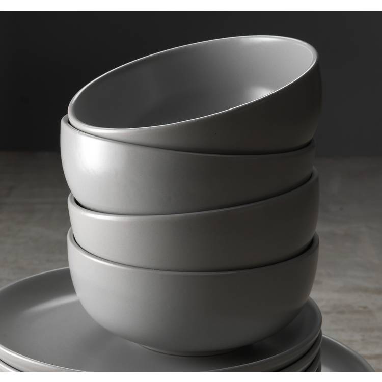 Habitat 12 Piece Stoneware Dinner Set - Matt Grey 0