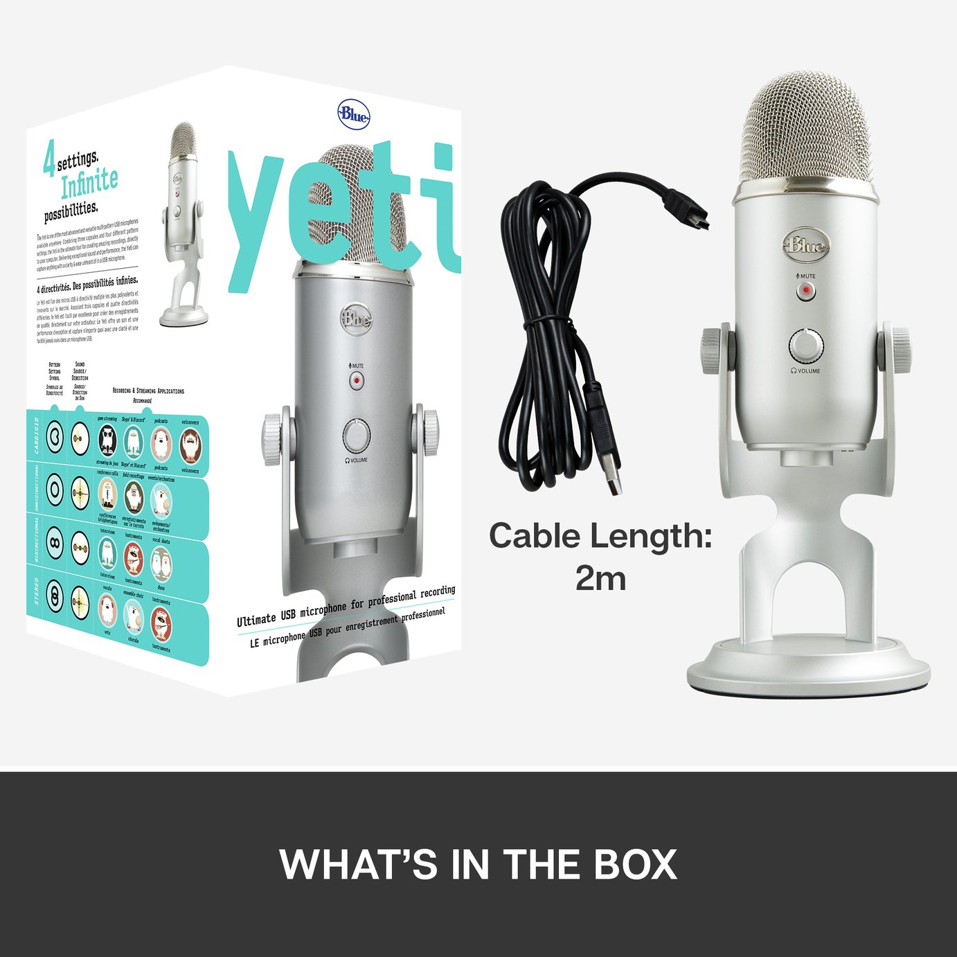 Buy Blue Yeti USB Streaming Gaming Podcast PC Microphone-Silver