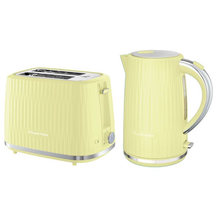 Russell Hobbs Eden Lemon Yellow Kettle and Toaster 27363BU 0