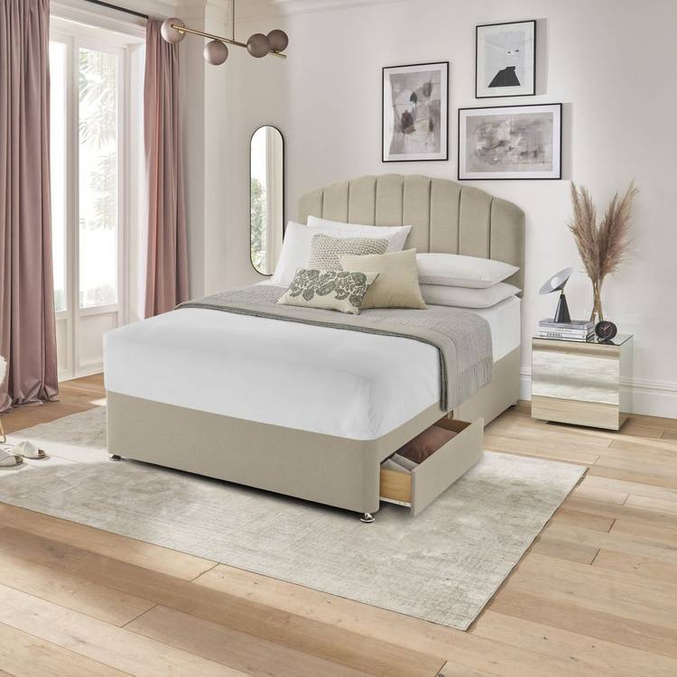 Silentnight Small Double 2 Drawer Divan Bed Base - Sandstone 0
