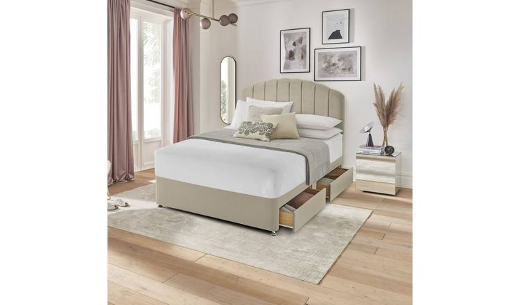 Silentnight Small Double 4 Drawer Divan Bed Base - Sandstone