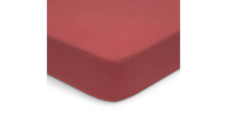 Habitat Washed Cotton Cinnamon Fitted Sheet - Superking