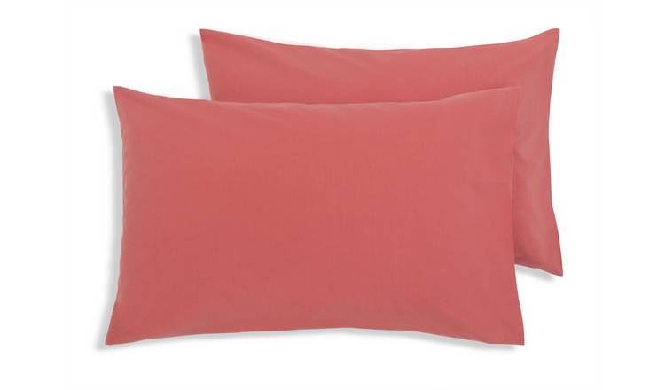 Habitat Washed Cotton Standard Pillowcase Pair - Cinnamon