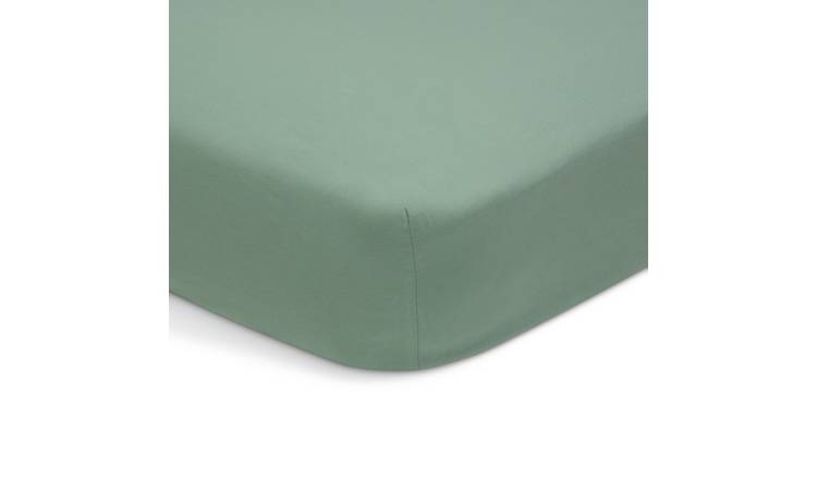 Habitat Washed Cotton Pistachio Fitted Sheet - Double