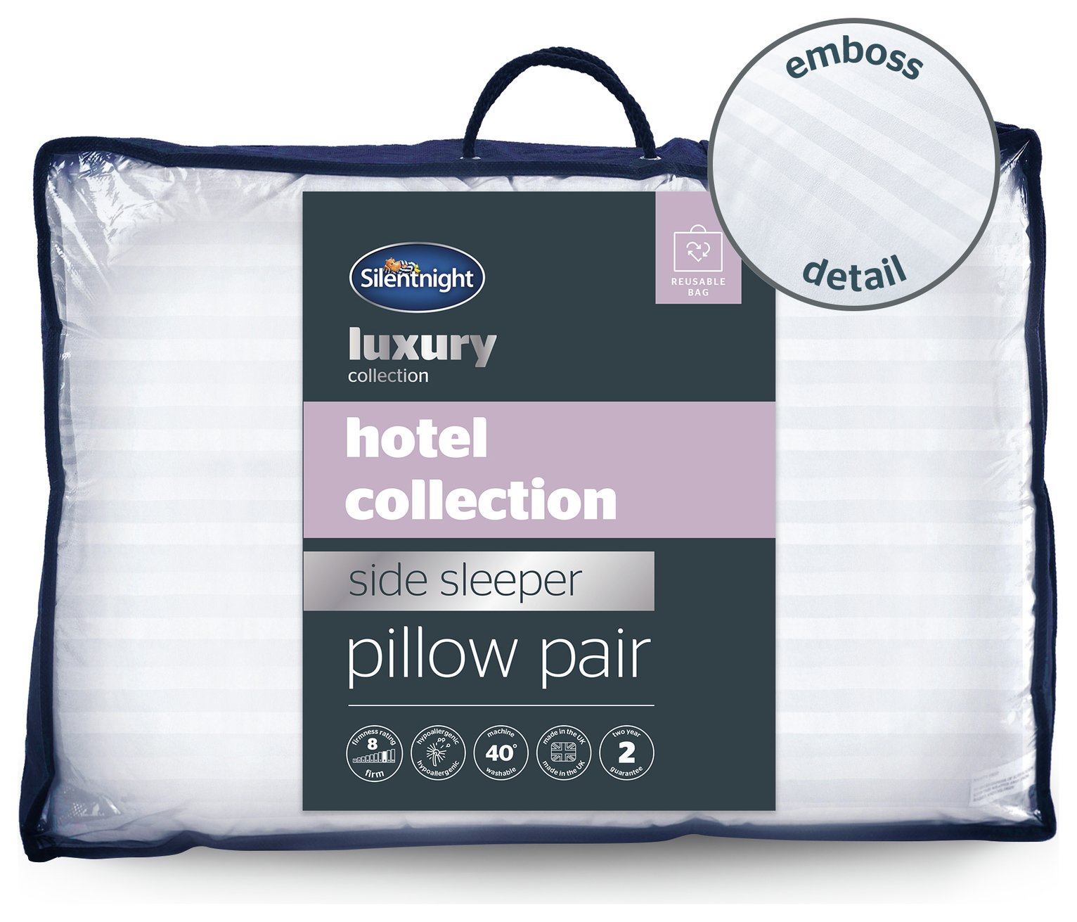 Silentnight Hotel Luxury Hollowfibre Firm Pillow - 2 Pack