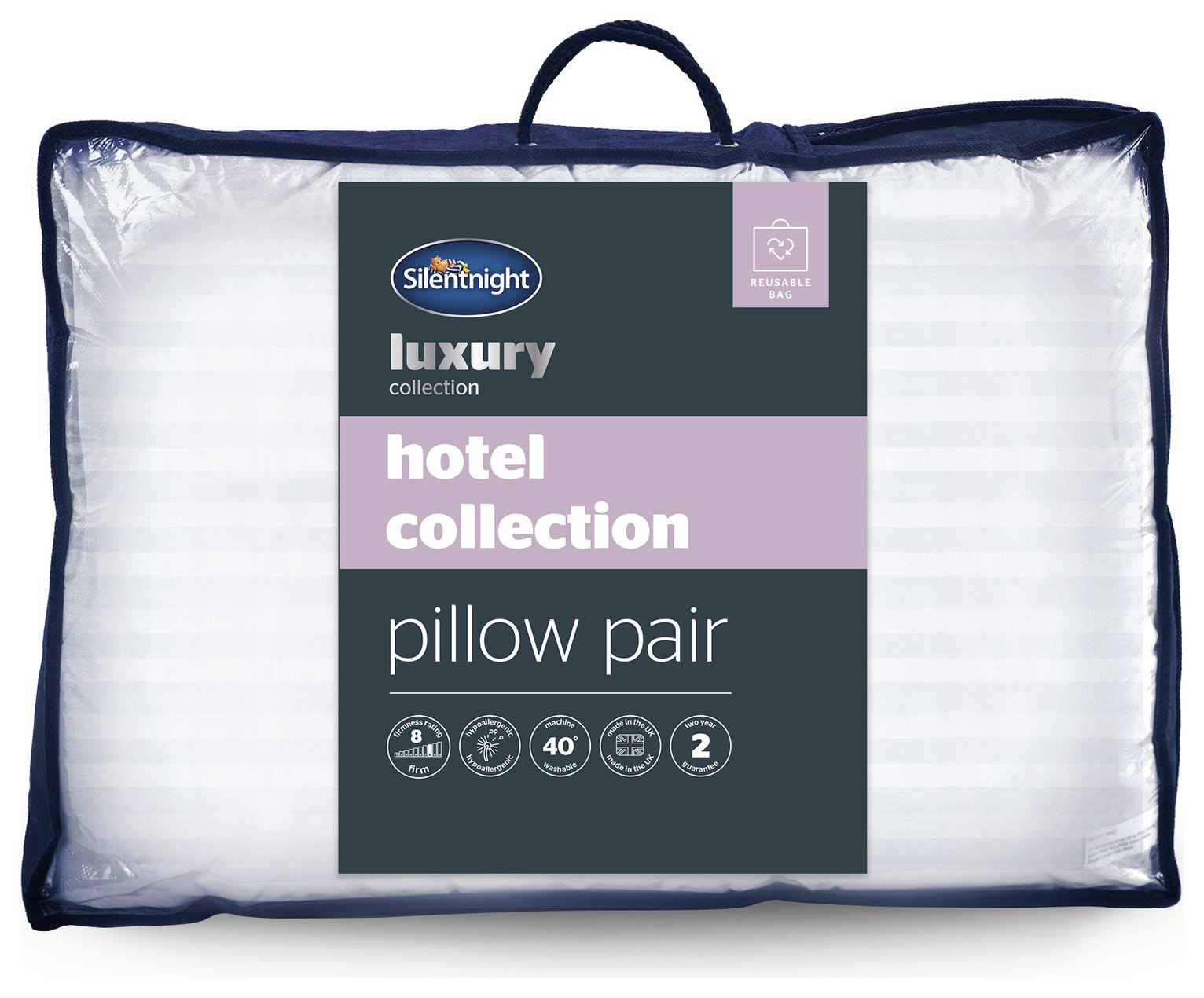 Silentnight Hotel Luxury Hollowfibre Firm Pillow - 2 Pack