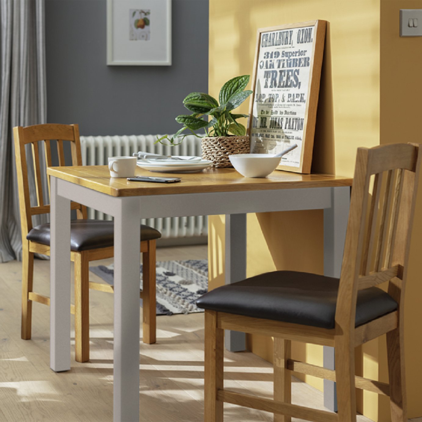 Argos Home Ashwell Wood Veneer 4 Seater Dining Table - Grey