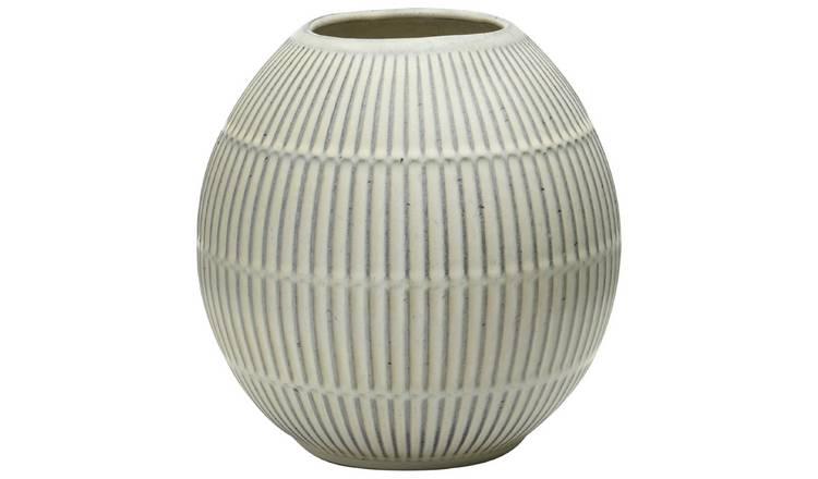 Habitat Ceramic Glazed Vase - White