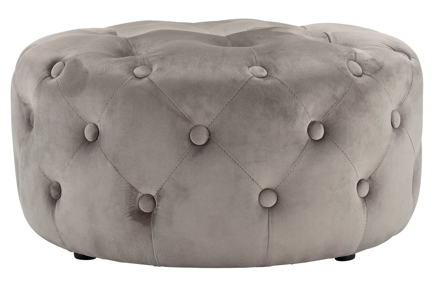 Argos Home Rosalie Velvet Footstool - Light Grey