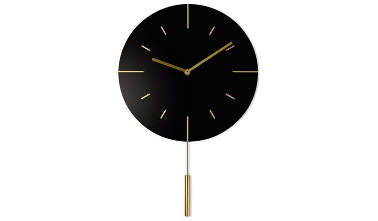 Buy Spirit Pendulum Wall Clock - Black | Clocks | Argos