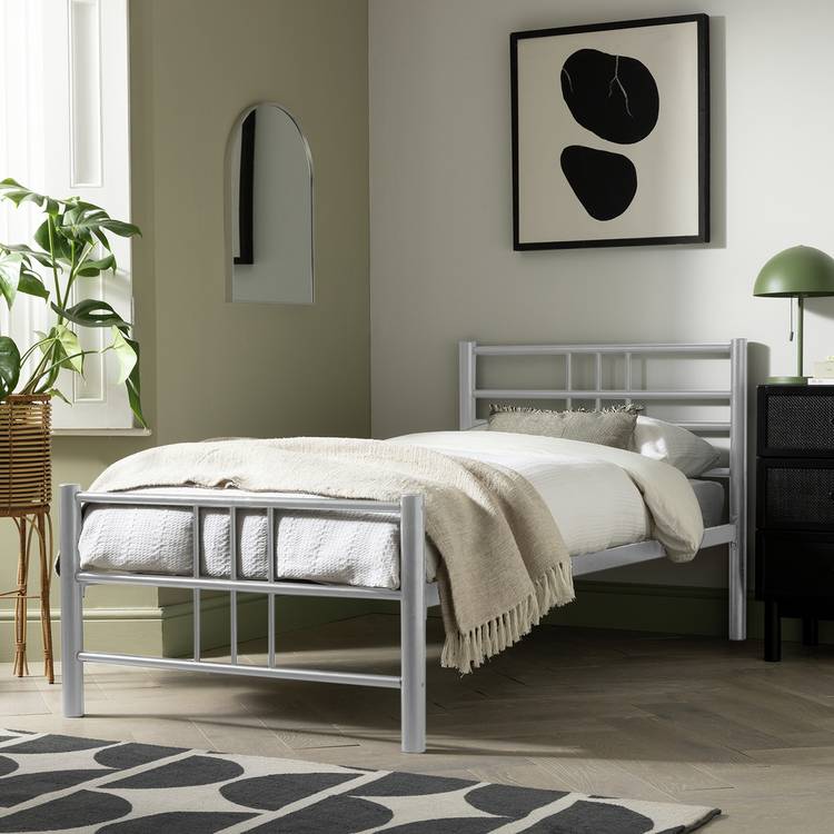 Argos Home Atlas Single Metal Bed Frame - Silver 0
