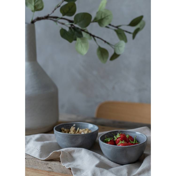 Habitat 3 Piece Stoneware Nibble Bowls - Grey Reactive 0
