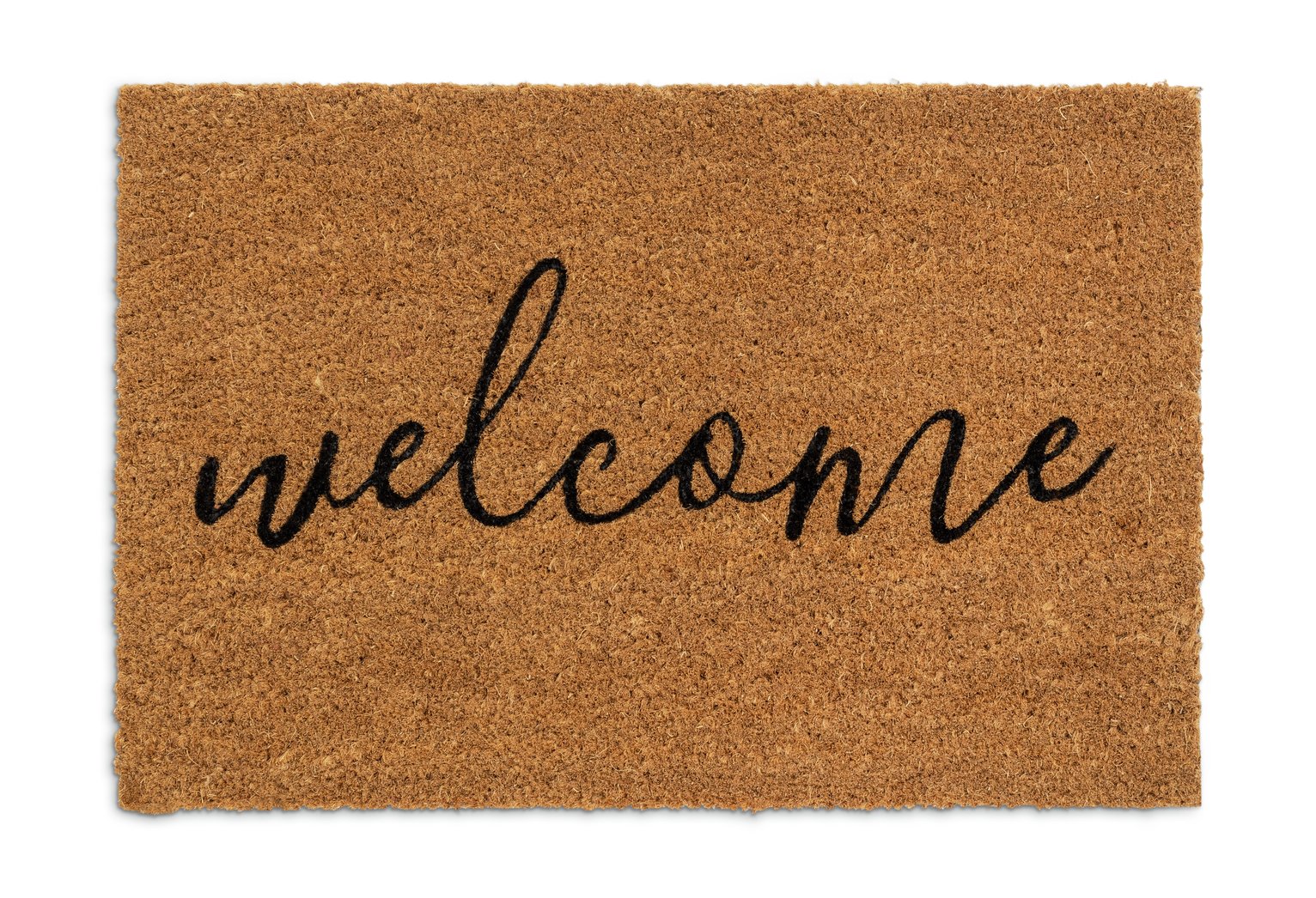 Habitat Welcome Coir Doormat - Black and Natural