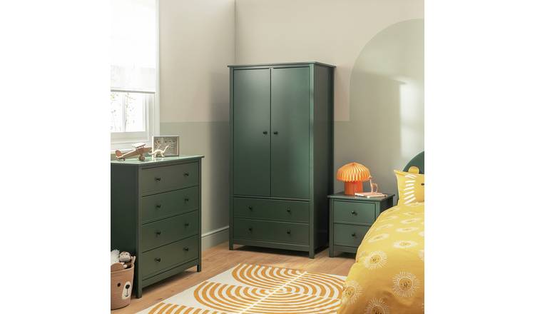 Habitat Brooklyn 3 Piece 2 Door Wardrobe Set - Green
