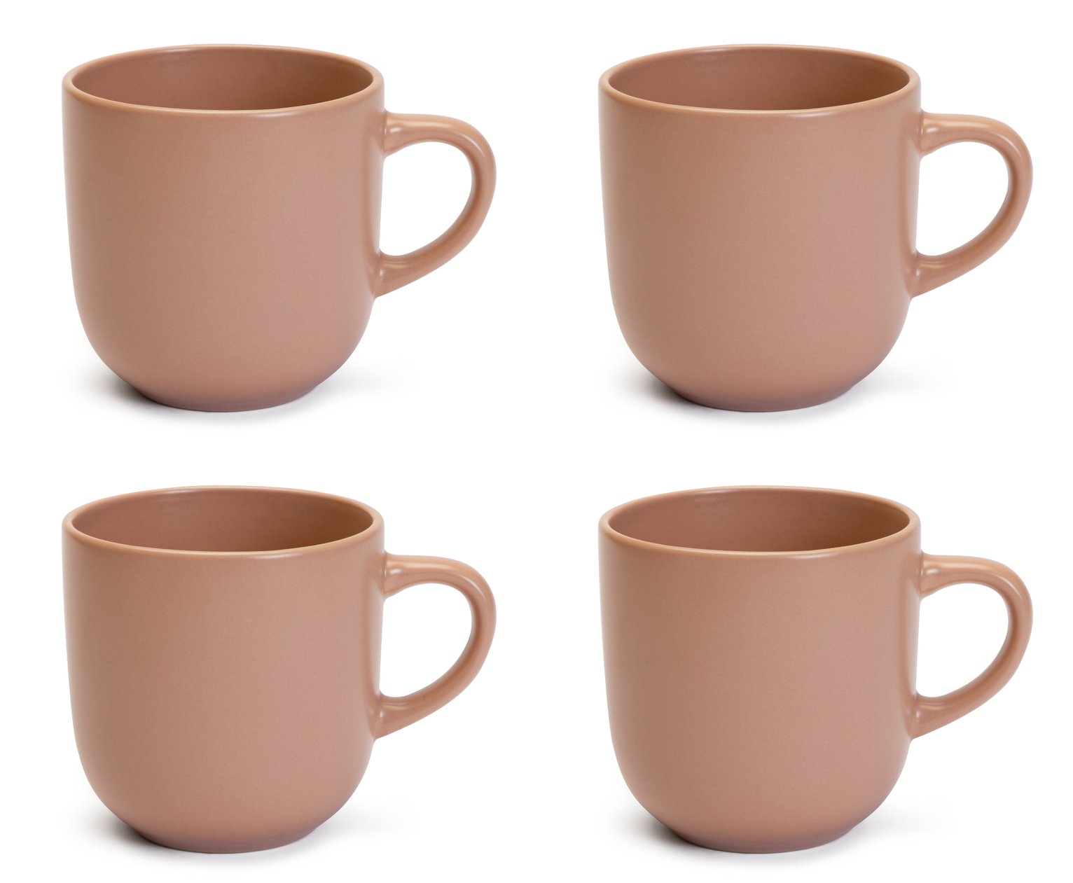 Habitat Set of 4 Mugs - Matte Pink