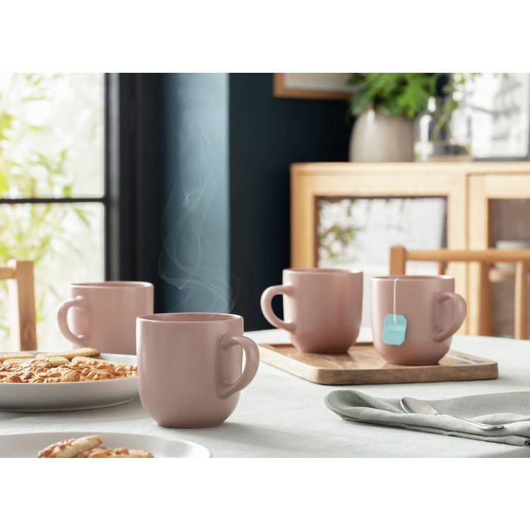Habitat Set of 4 Mugs - Matte Pink 0