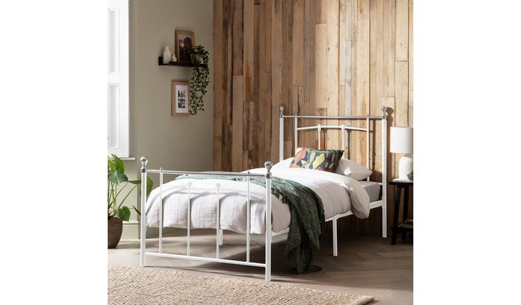 Argos white single outlet bed frame